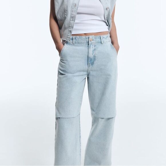 ZARA MID-RISE Z1975 BALLOON JEANS - Picture 10 of 12